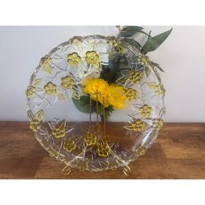 Walther Kristallglas Carmen Crysta Serving Plate Floral Glass Original Box